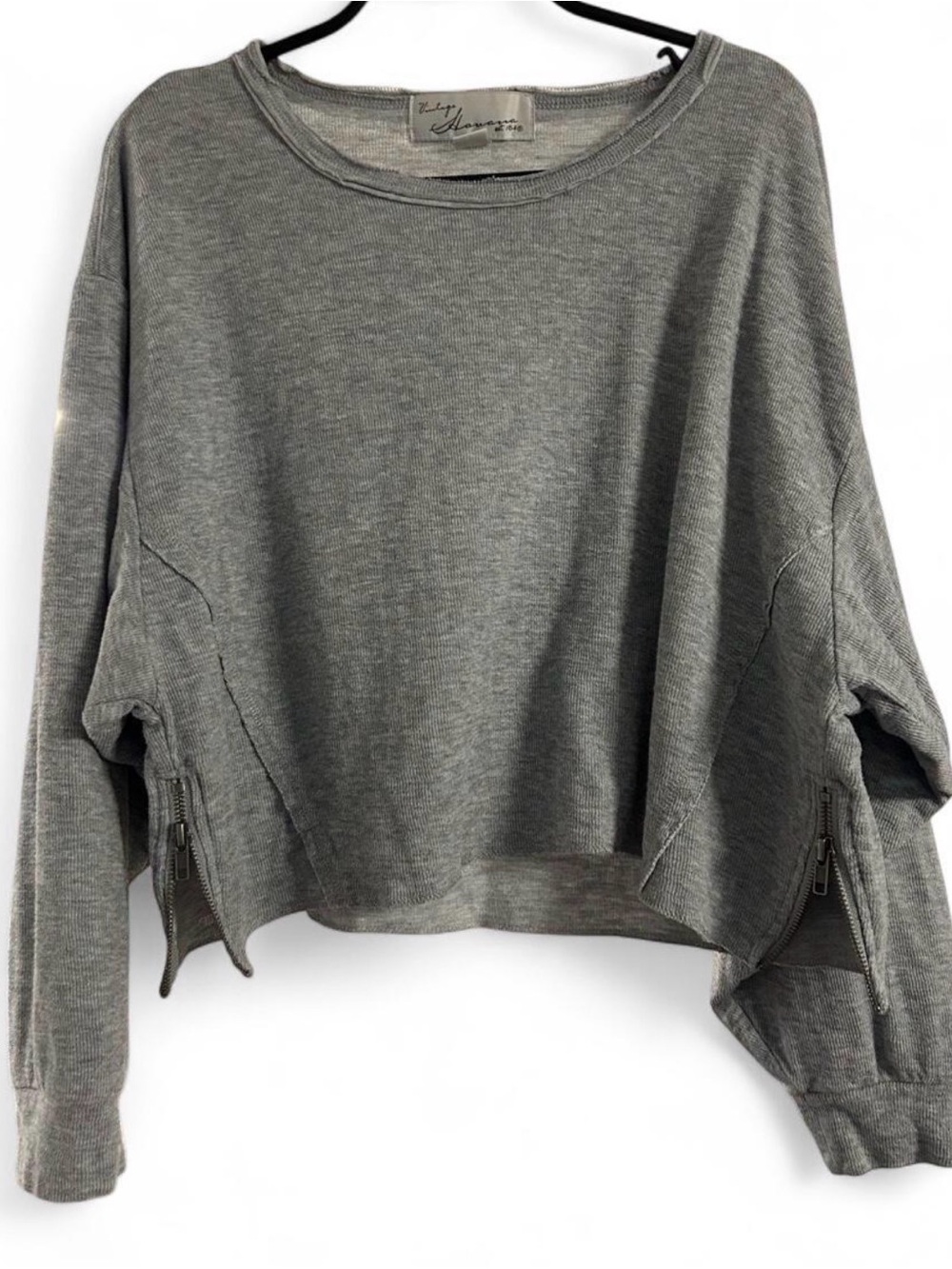 Vintage Havana Ribbed Cropped Pullover